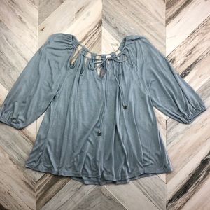 Anthropologie VanessaVirginia Tie Cutout Boho Top